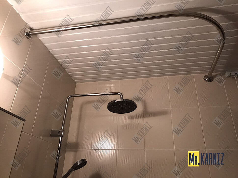Карниз для душа Угловой Г образный 100х80 Усиленный 25 мм MrKARNIZ фото 15