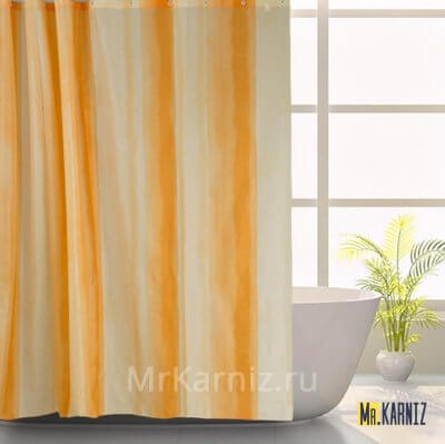 Штора для ванной ILLUSION оранжевая