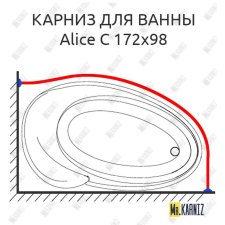 Карниз для ванны Doctor Jet Alice C 172х98 Усиленный 20 мм MrKARNIZ
