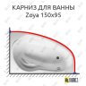 Карниз для ванны Relisan Zoya 150х95 Усиленный 25 мм MrKARNIZ фото 1