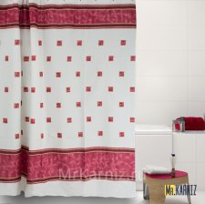 Штора для ванной Rome красная