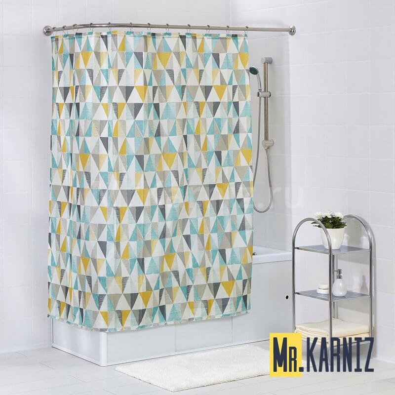 Штора для ванной Tringular Scrawl мульти Штора для ванной Tringular Scrawl мульти