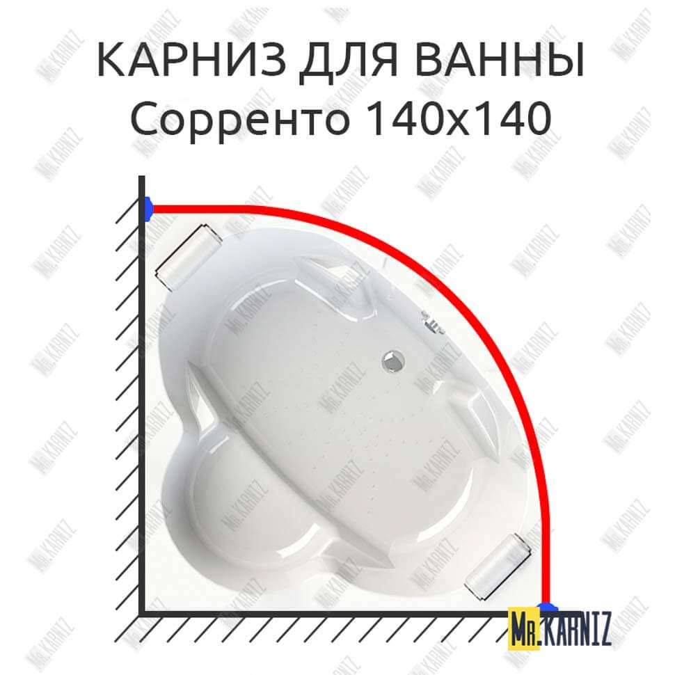 Карниз для ванны Radomir Сорренто 140х140 Усиленный 25 мм MrKARNIZ