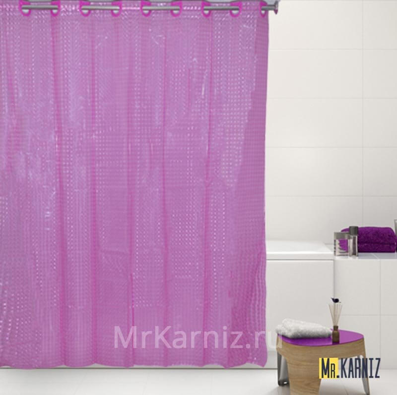 Штора для ванной 3D розовая Штора для ванной 3D розовая