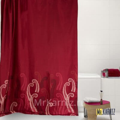 Штора для ванной Fernando бордовая