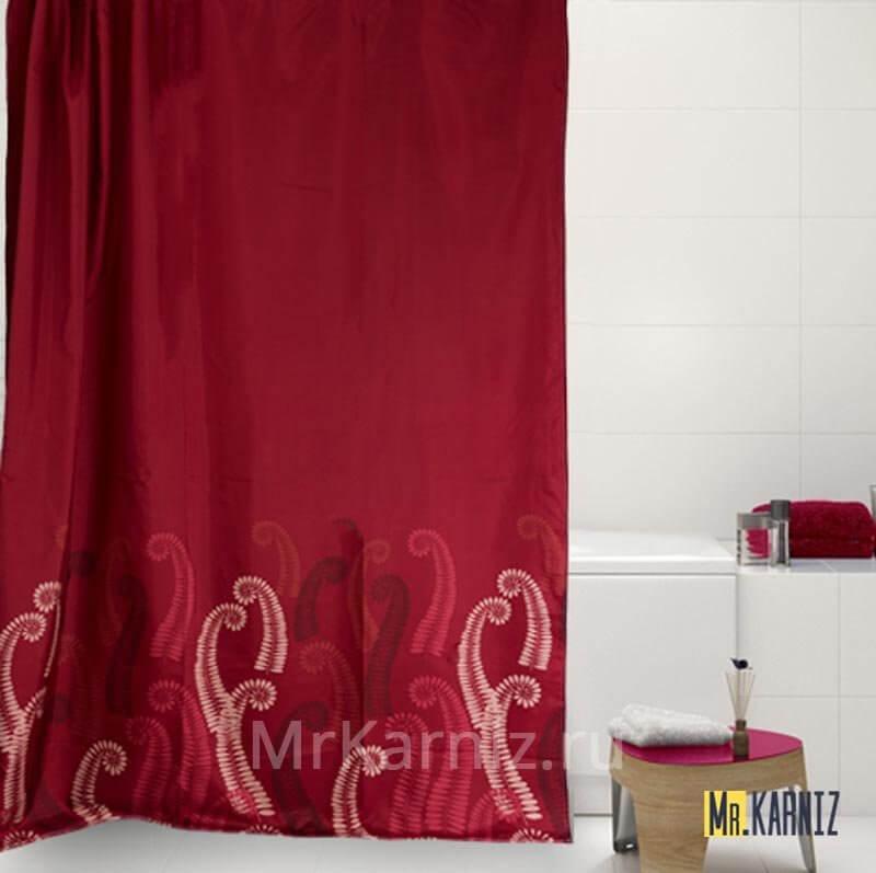 Штора для ванной Fernando бордовая Штора для ванной Fernando бордовая