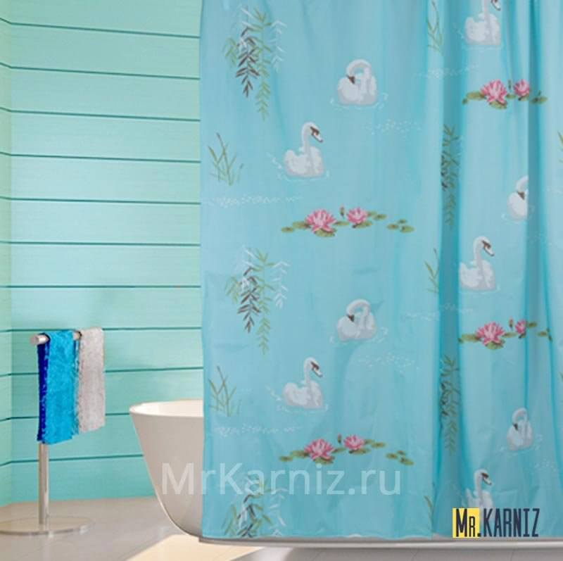 Штора для ванной COUNTRY POOL голубая Штора для ванной COUNTRY POOL голубая