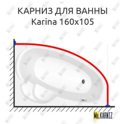 Карниз для ванны Koller Pool Karina 160х105 Усиленный 25 мм MrKARNIZ