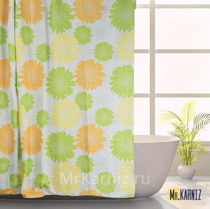 Штора для ванной Bursting желтая Штора для ванной Bursting желтая