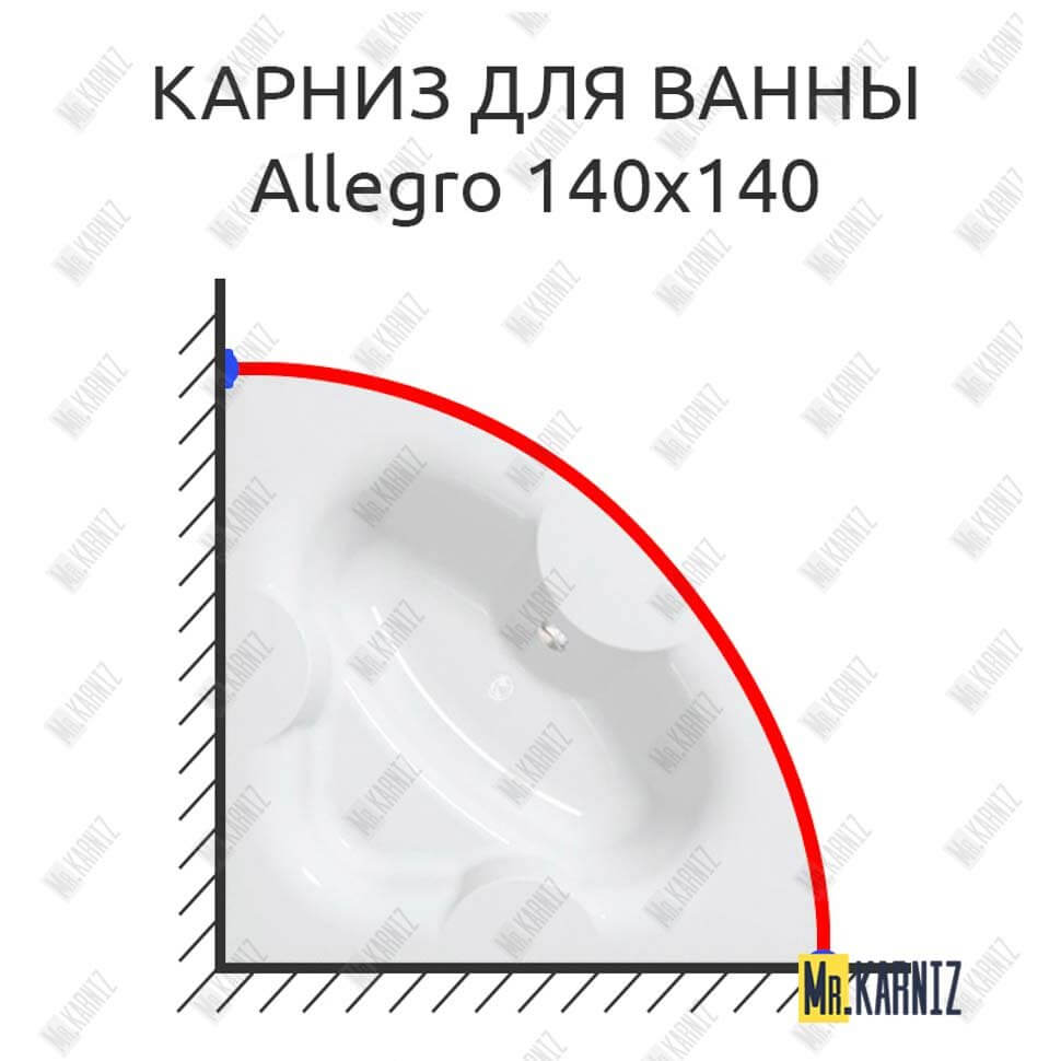 Карниз для ванны Kolpa-San Allegro 140х140 Усиленный 25 мм MrKARNIZ Карниз для ванны Kolpa-San Allegro 140х140 Усиленный 25 мм MrKARNIZ