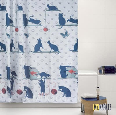 Штора для ванной Cat and Fish
