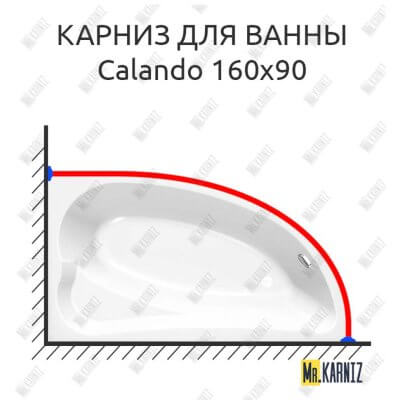 Карниз для ванны Kolpa-San Calando 160х90 Усиленный 25 мм MrKARNIZ