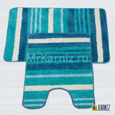Комплект ковриков для ванной и туалета Найс 25 голубой