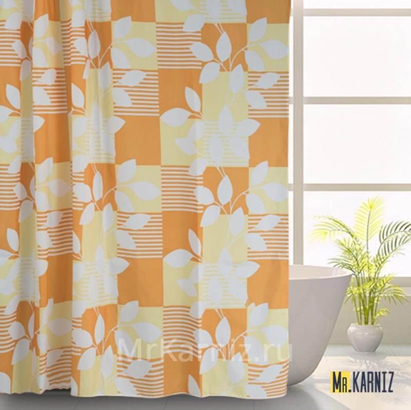 Штора для ванной Floating оранжевая Штора для ванной Floating оранжевая