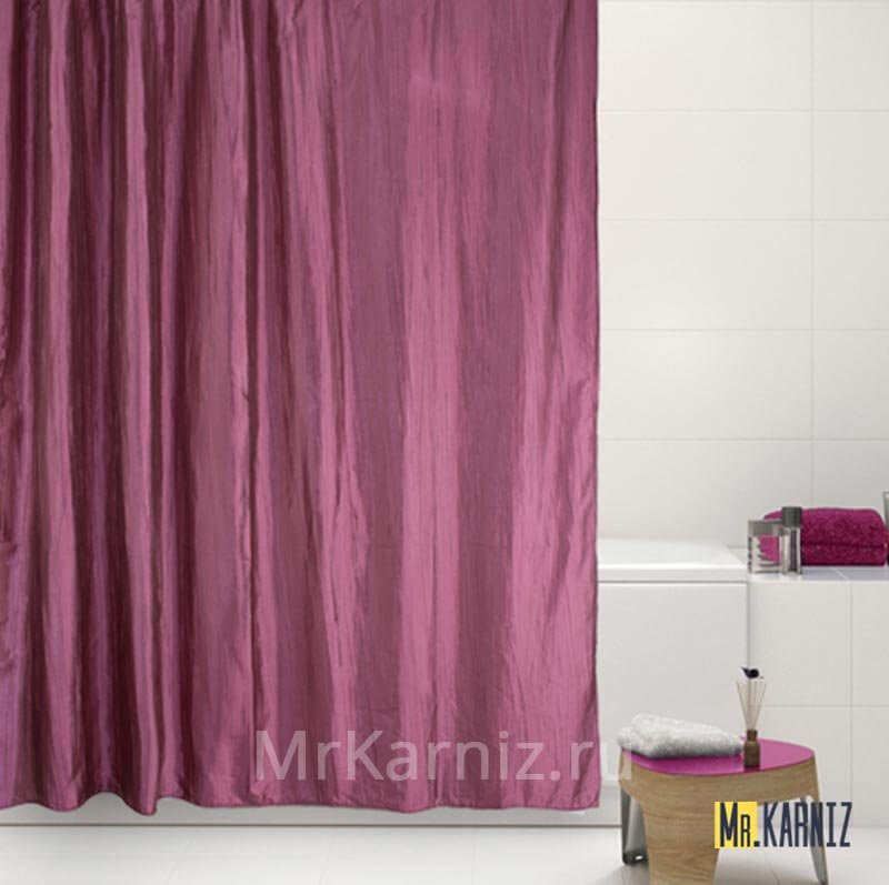 Штора для ванной Двухслойная Органза бордовая Штора для ванной Двухслойная Органза бордовая