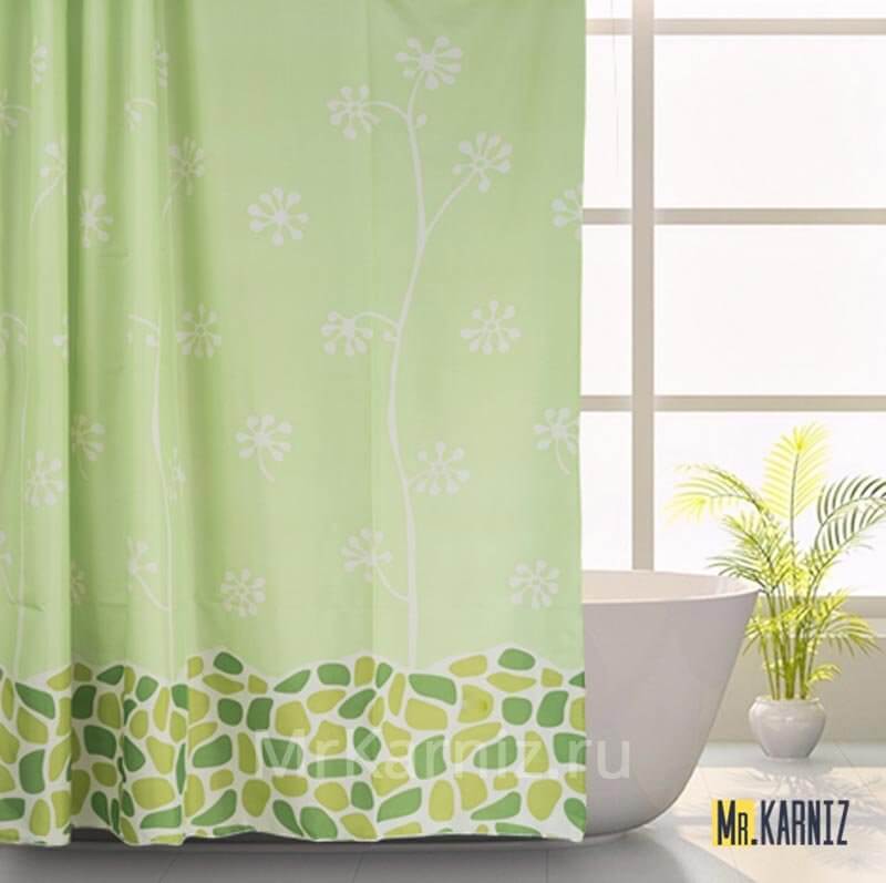 Штора для ванной Growing зеленая Штора для ванной Growing зеленая