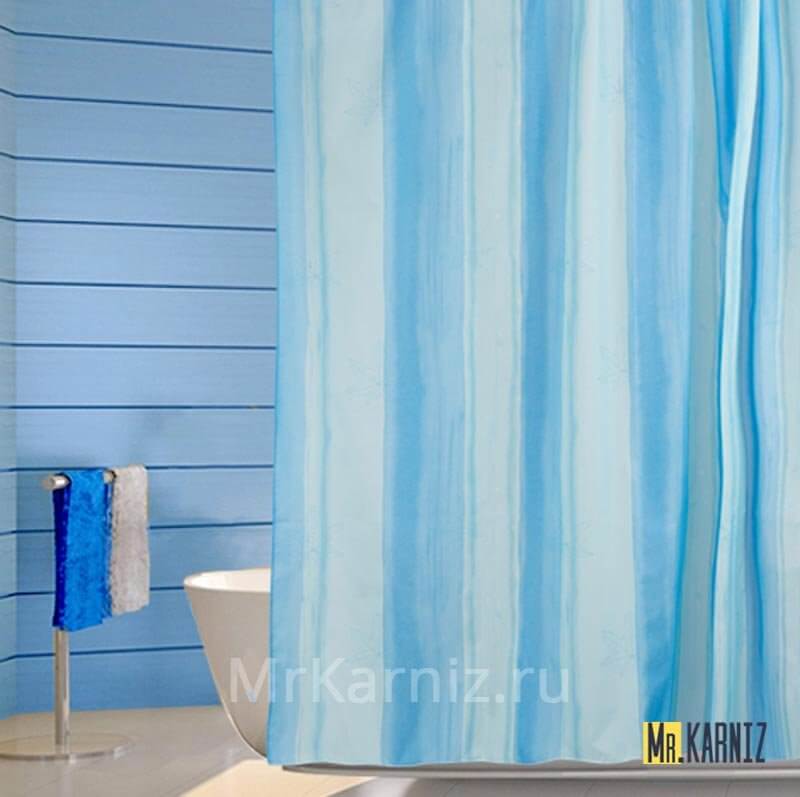 Штора для ванной ILLUSION синяя Штора для ванной ILLUSION синяя