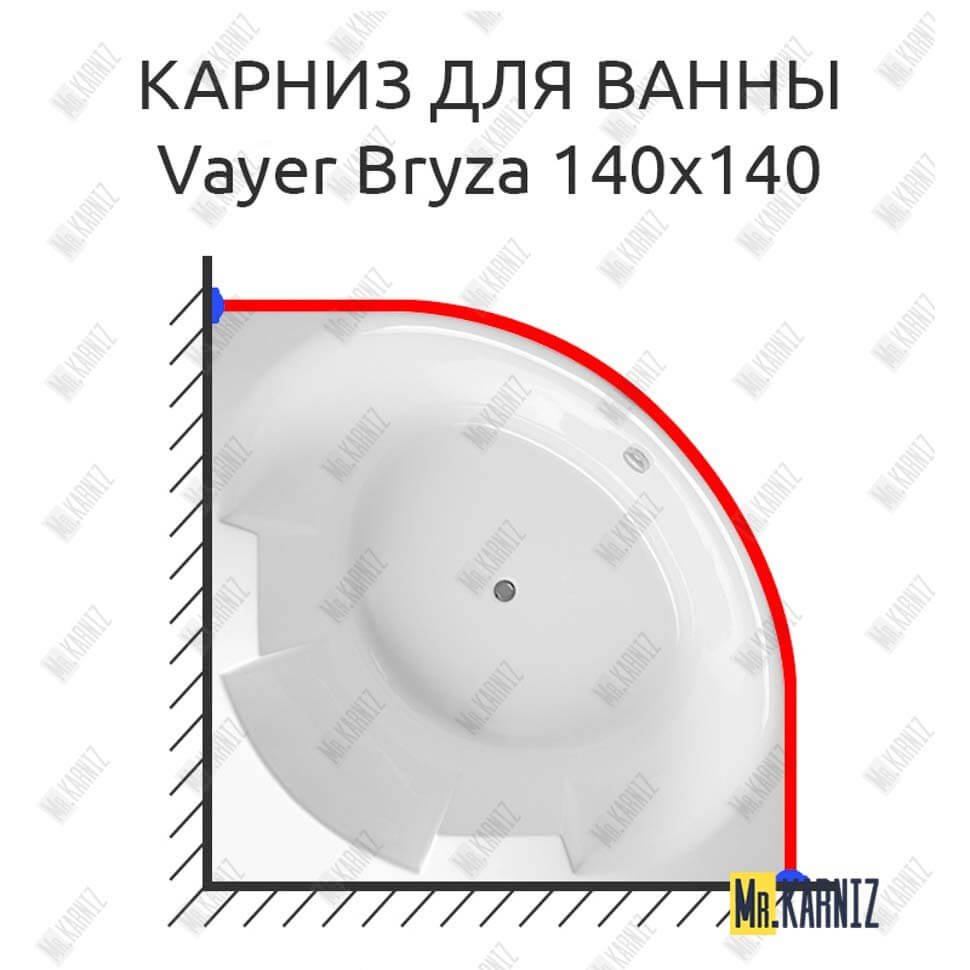 Карниз для ванны Relisan Vayer Bryza 140х140 Усиленный 20 мм MrKARNIZ Карниз для ванны Relisan Vayer Bryza 140х140 Усиленный 20 мм MrKARNIZ